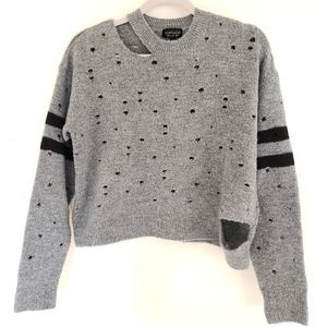 Topshop Sweater Grey with Black Stripe